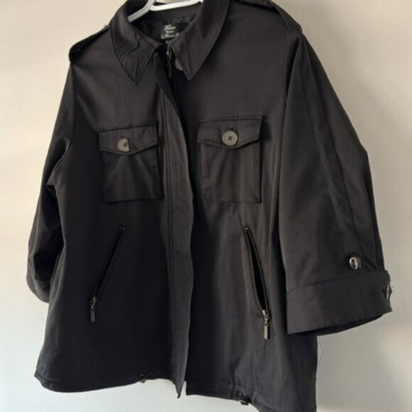 Trenz Women By Theresa Renz Black Spring Light Jacket Plus Size 1X - Picture 4 of 11